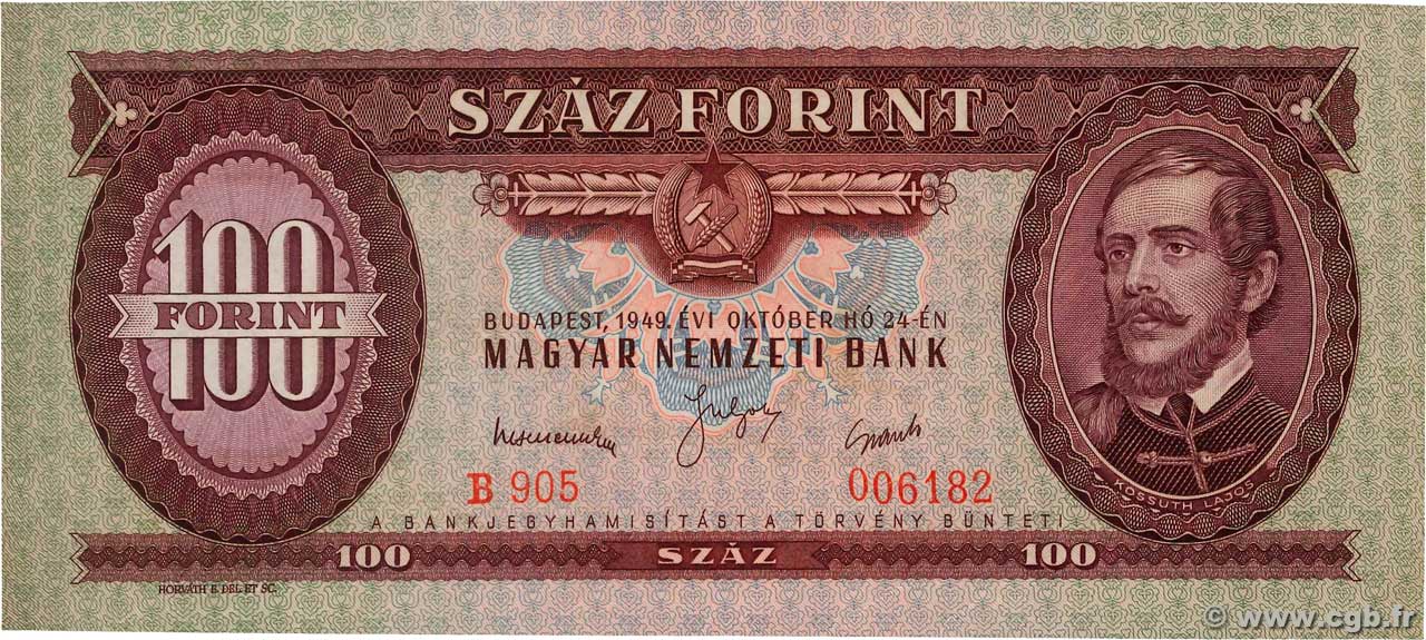 100 Forint HONGRIE  1949 P.166a NEUF