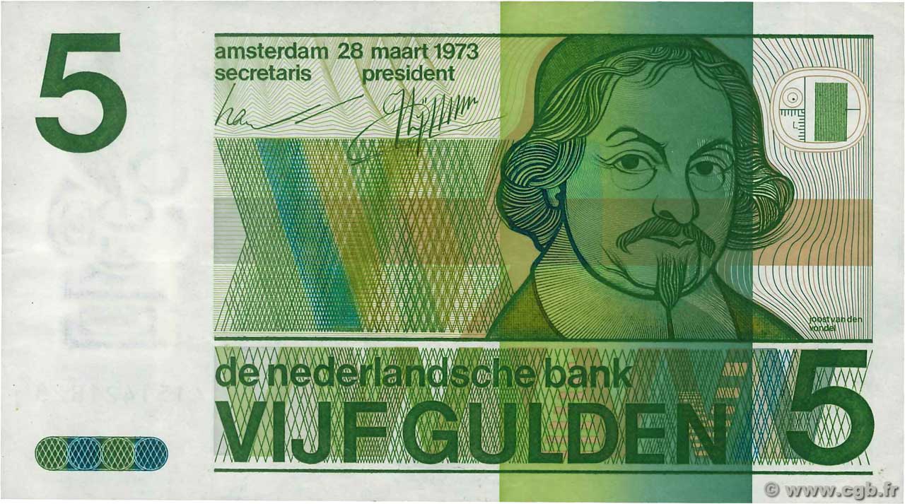 5 Gulden PAYS-BAS  1973 P.095a pr.SUP