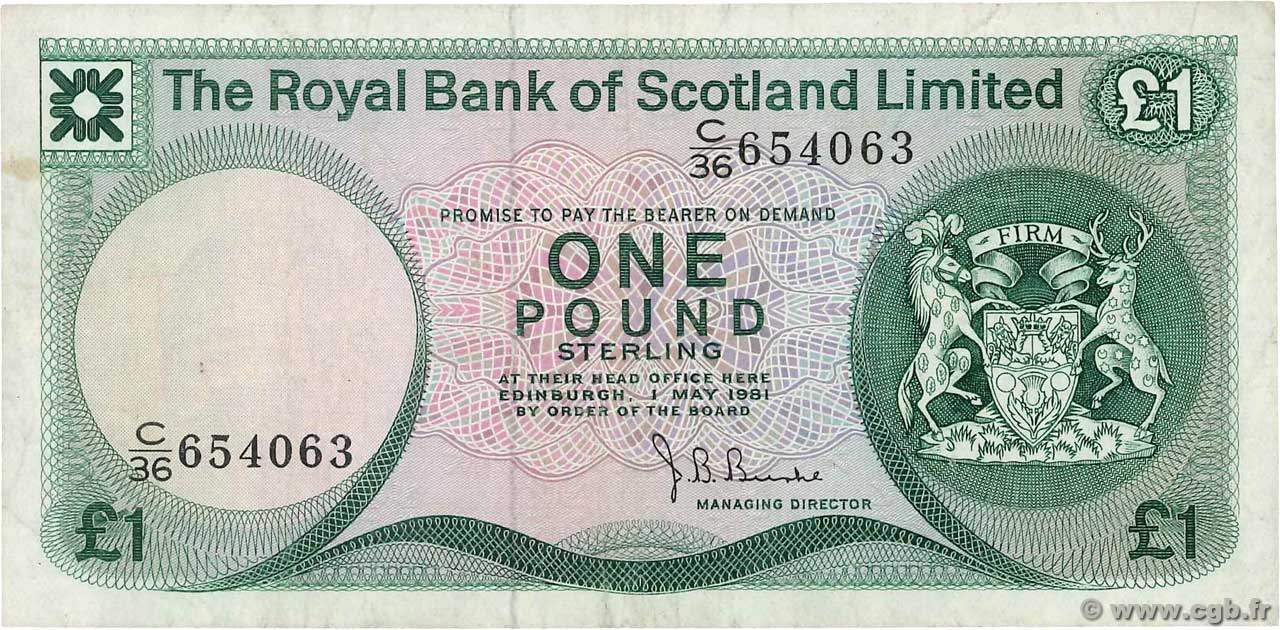 1 Pound SCOTLAND  1980 P.336a BB