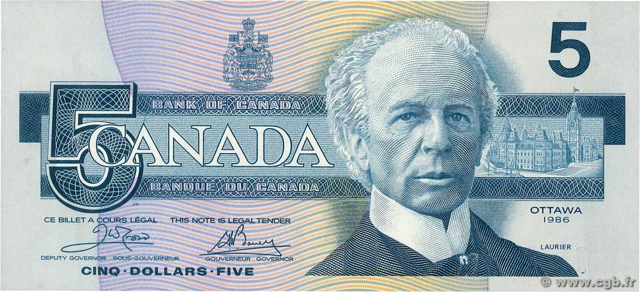 5 Dollars CANADA  1986 P.095a2 NEUF