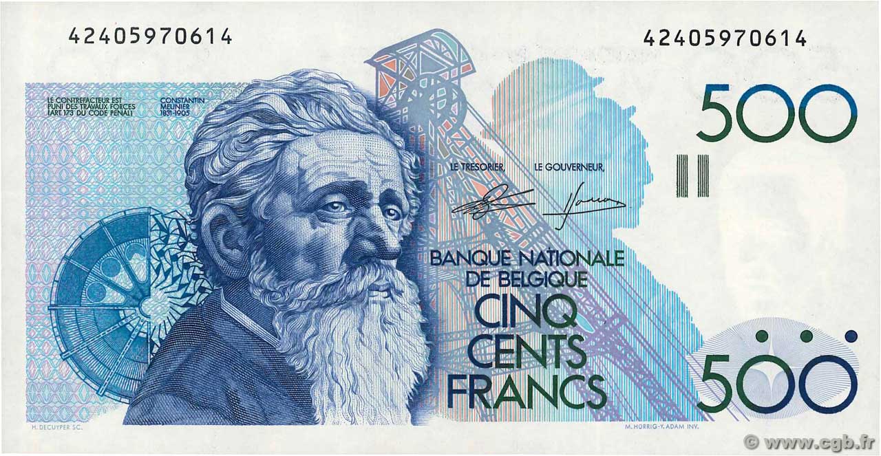 500 Francs BELGIO  1982 P.143a AU