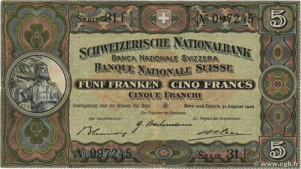 5 Francs SUISSE  1946 P.11l TTB