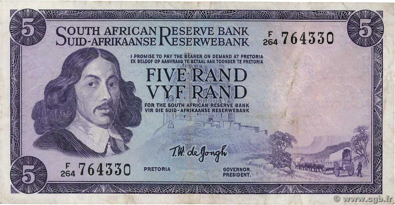 5 Rand SOUTH AFRICA  1975 P.111c VF