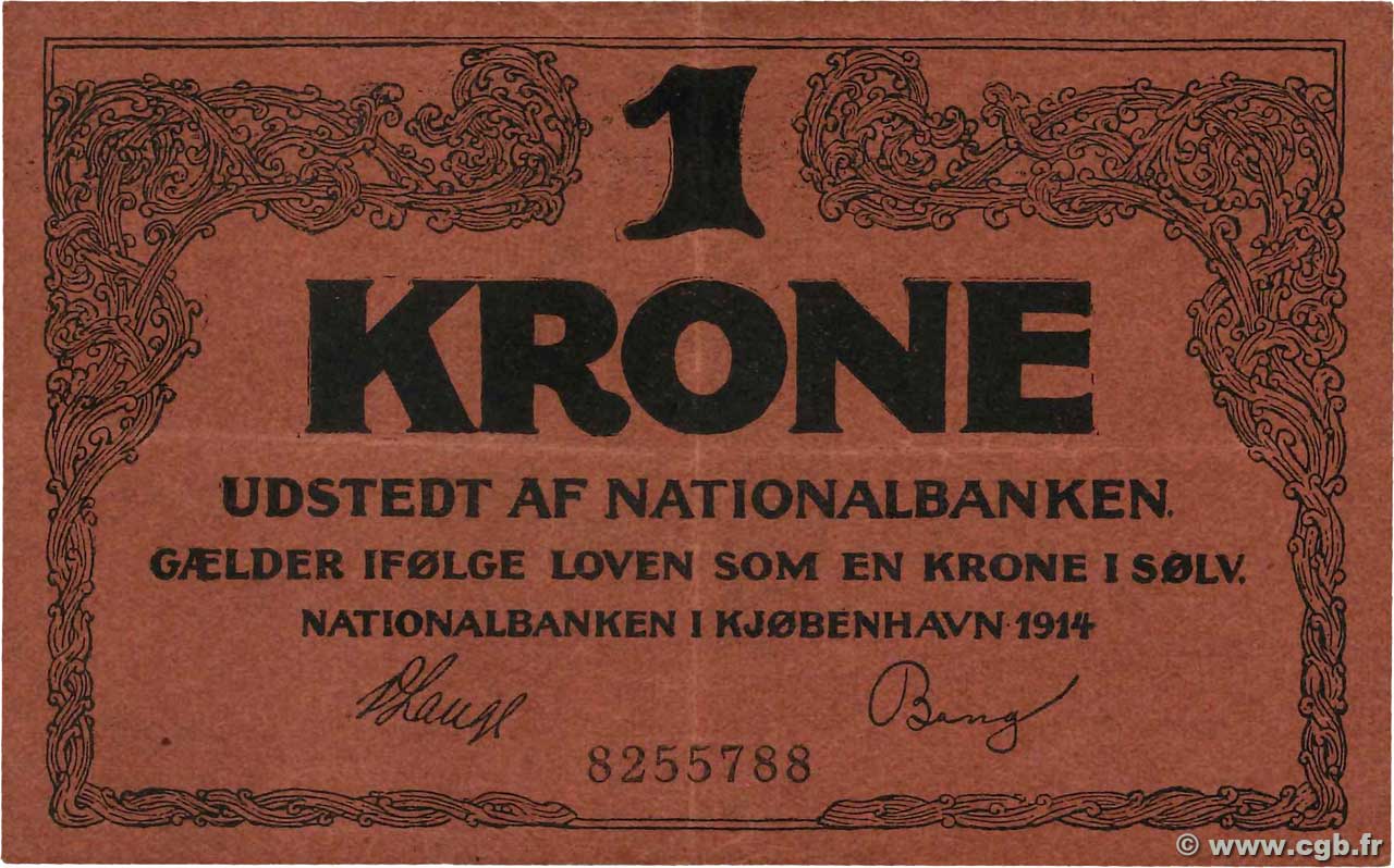 1 Krone DENMARK  1914 P.011 VF+