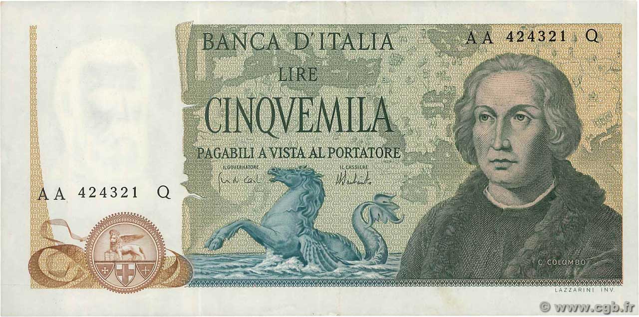 5000 Lire ITALIE  1973 P.102b TTB