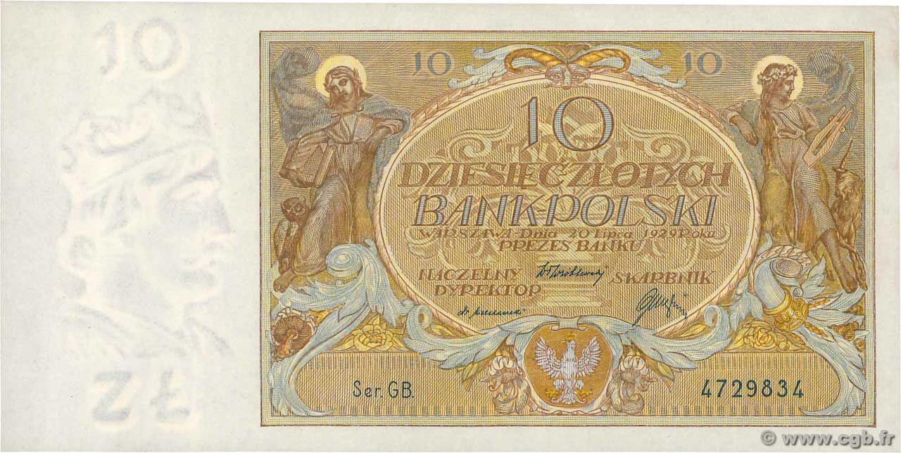 10 Zlotych POLEN  1929 P.069 fST+
