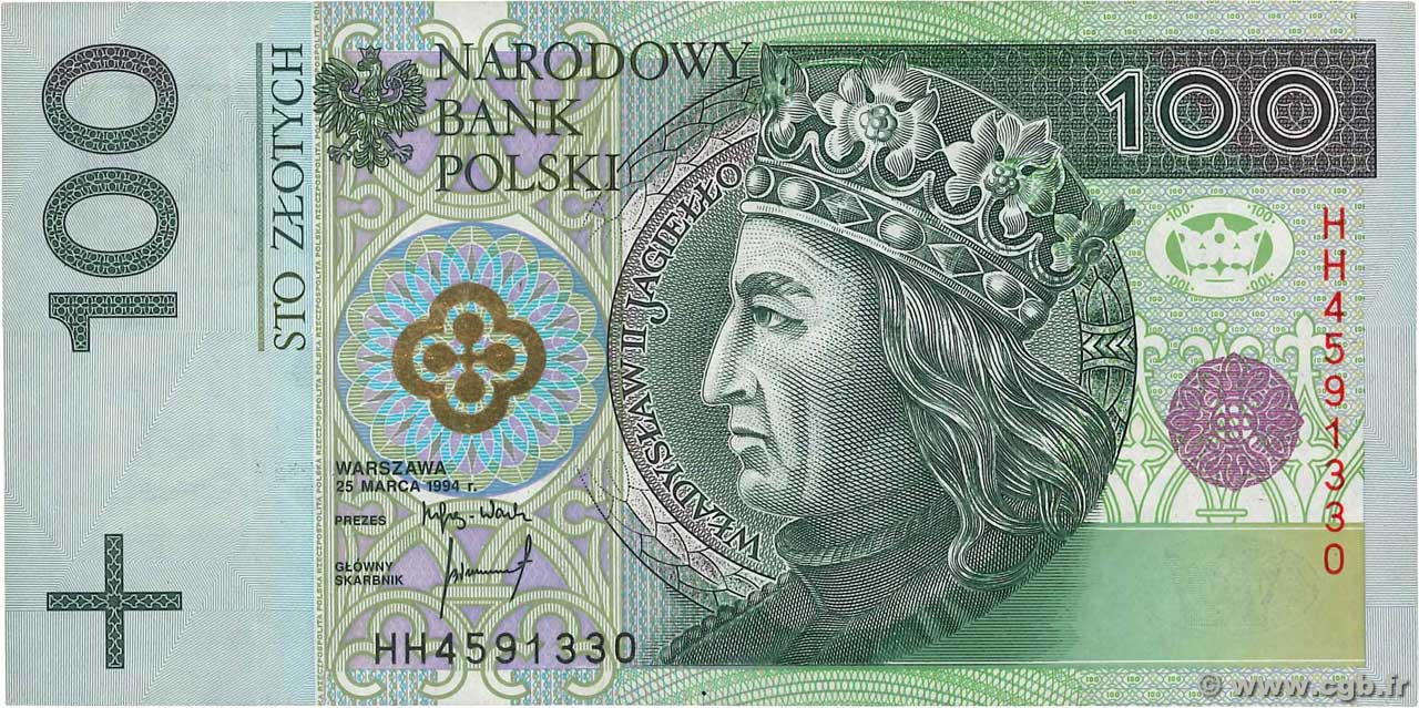 100 Zlotych POLOGNE  1994 P.176a TTB