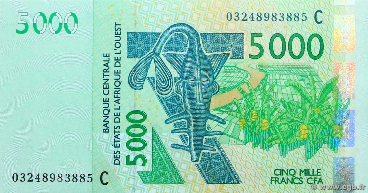 5000 Francs ESTADOS DEL OESTE AFRICANO  2003 P.317Ca FDC