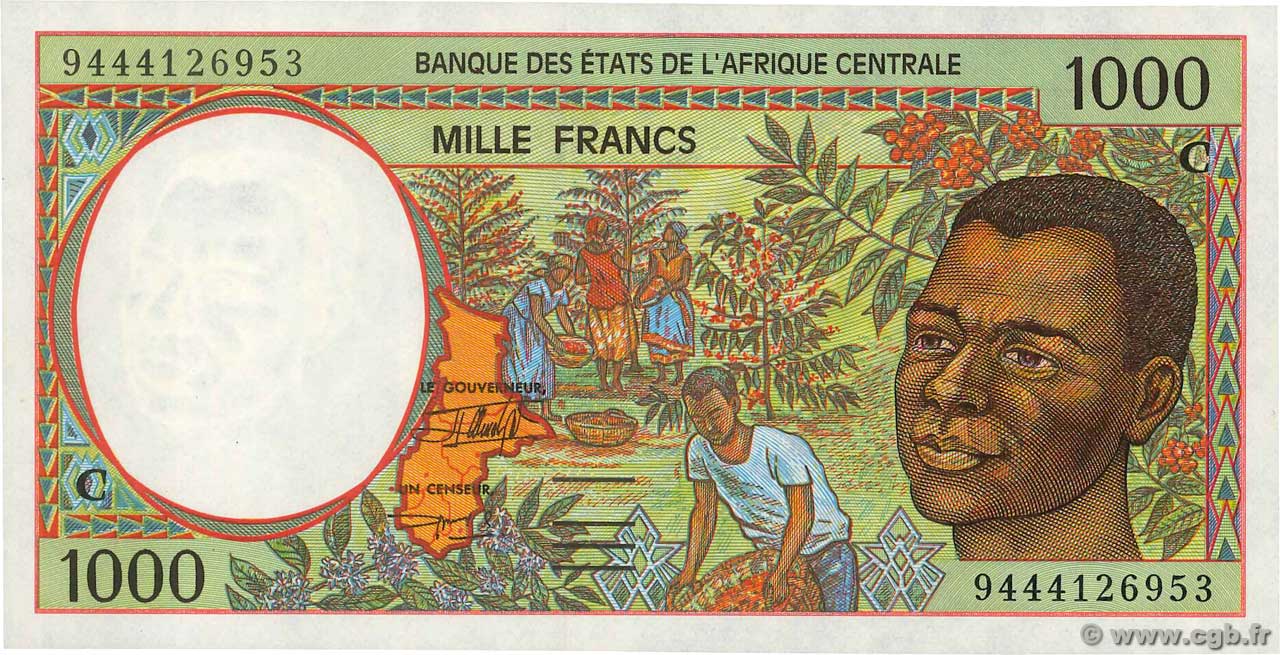 1000 Francs CENTRAL AFRICAN STATES  1994 P.102Cb UNC