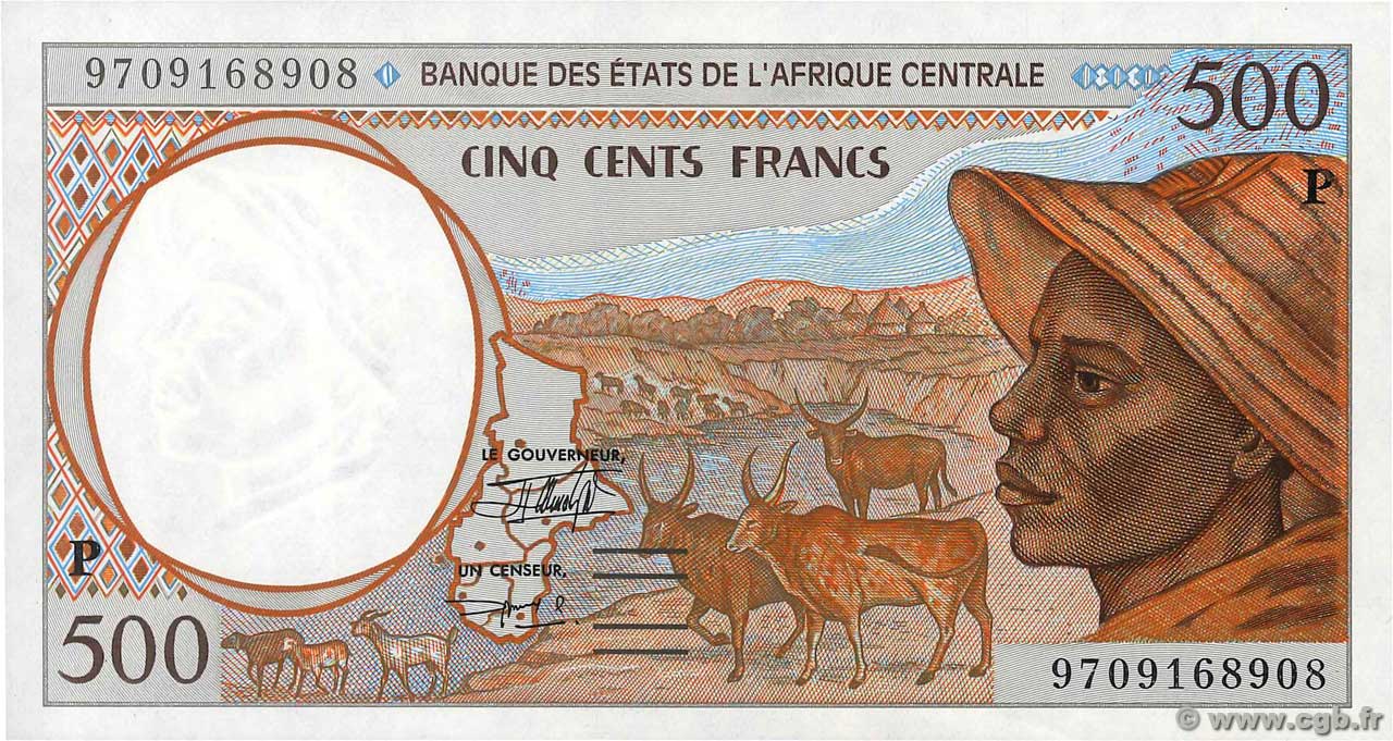 500 Francs type 1993P TCHAD  1997 A.290Pd pr.NEUF