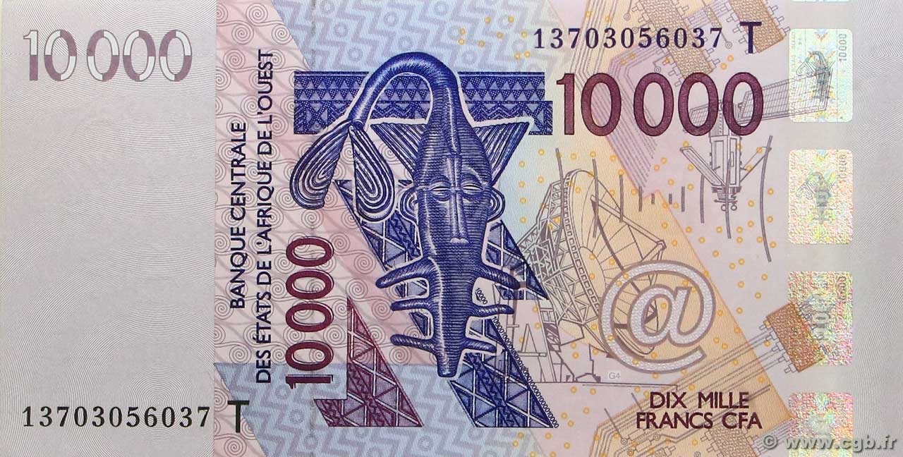 10000 Francs ÉTATS DE L AFRIQUE DE L OUEST  2013 P.818Tm NEUF