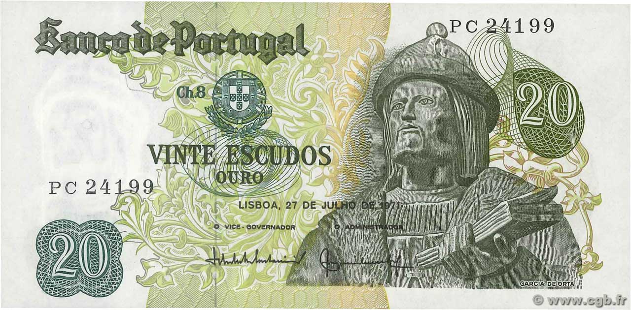 20 Escudos PORTUGAL  1971 P.173 UNC