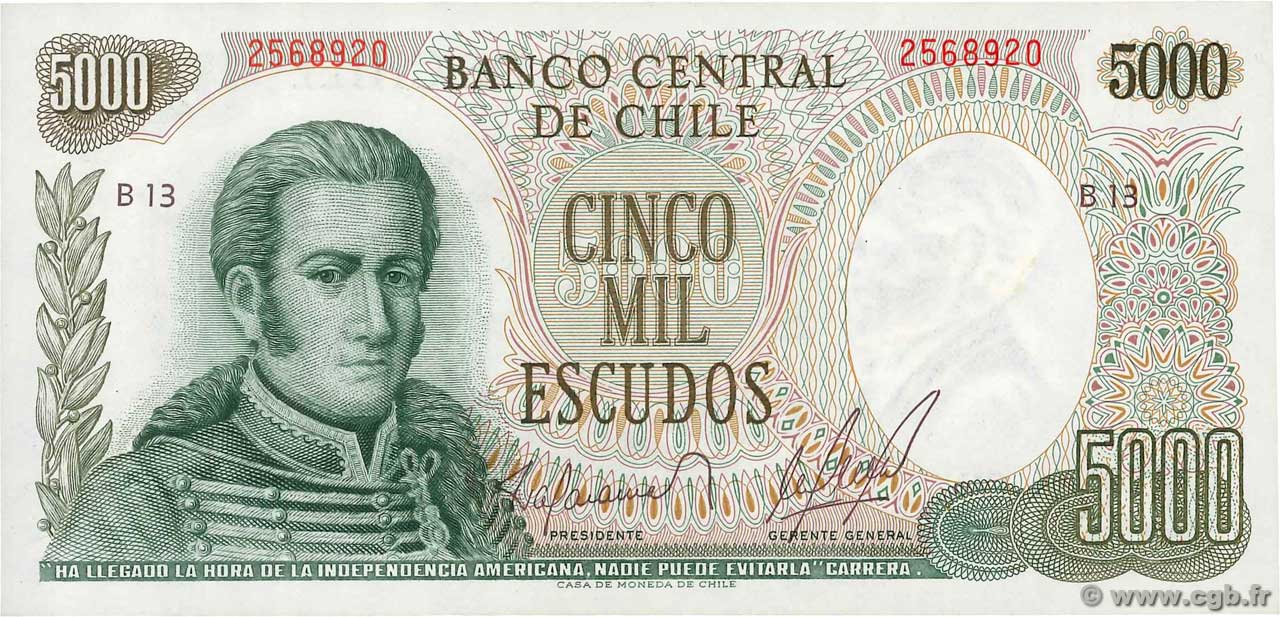 5000 Escudos CHILI  1974 P.147b NEUF