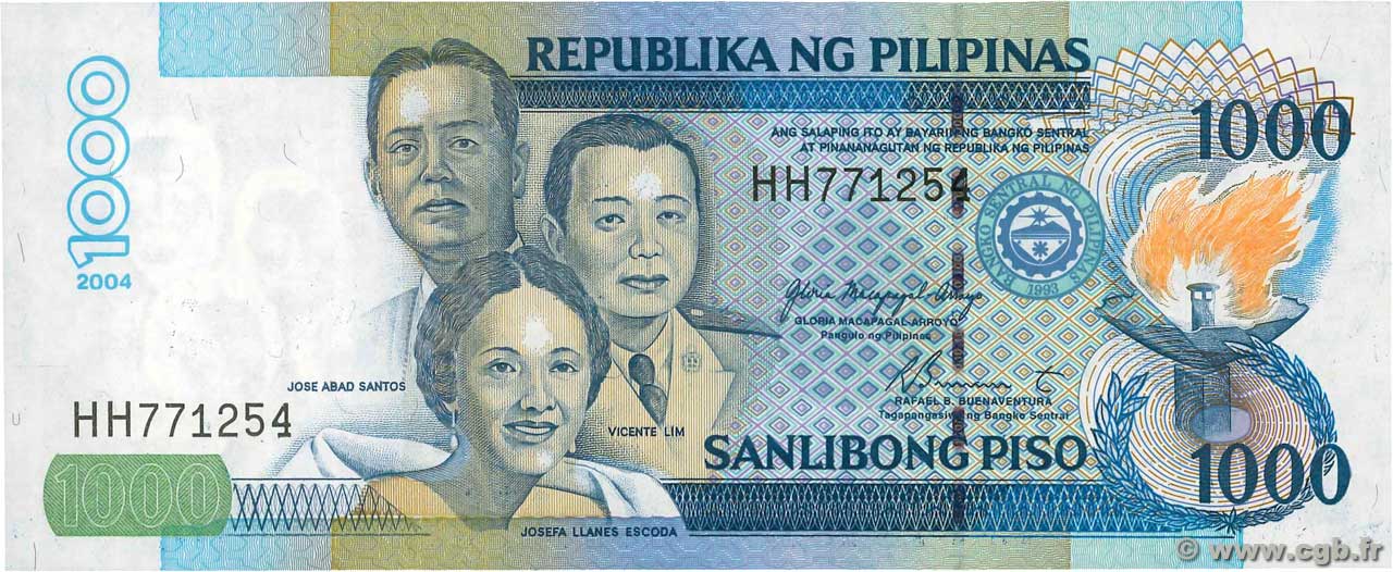 1000 Pesos FILIPINAS  2004 P.197a FDC