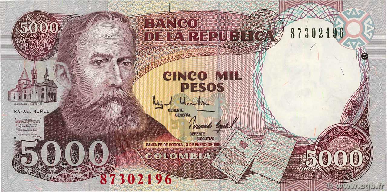 5000 Pesos COLOMBIA  1994 P.440 UNC