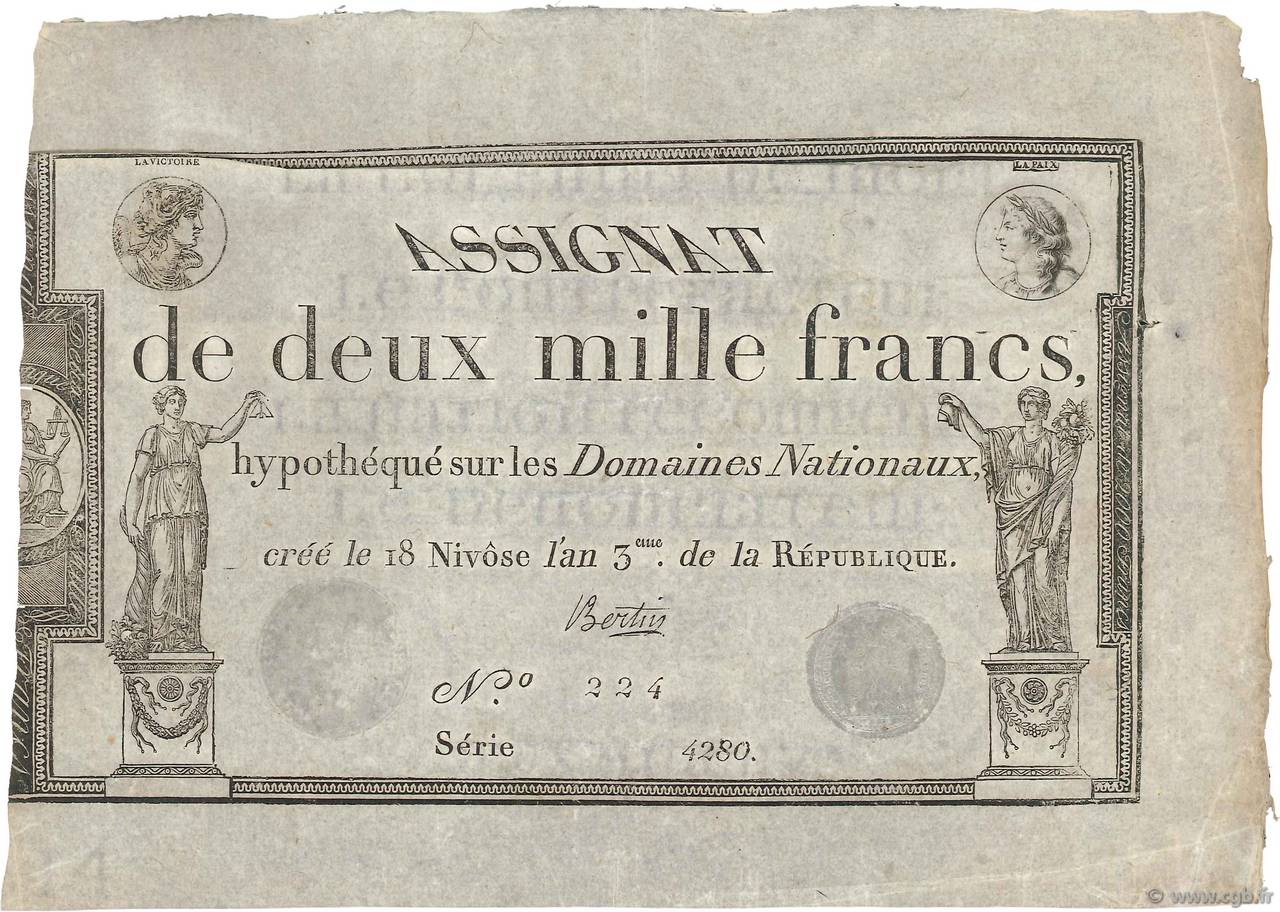 2000 Francs FRANCIA  1795 Ass.51a SPL+