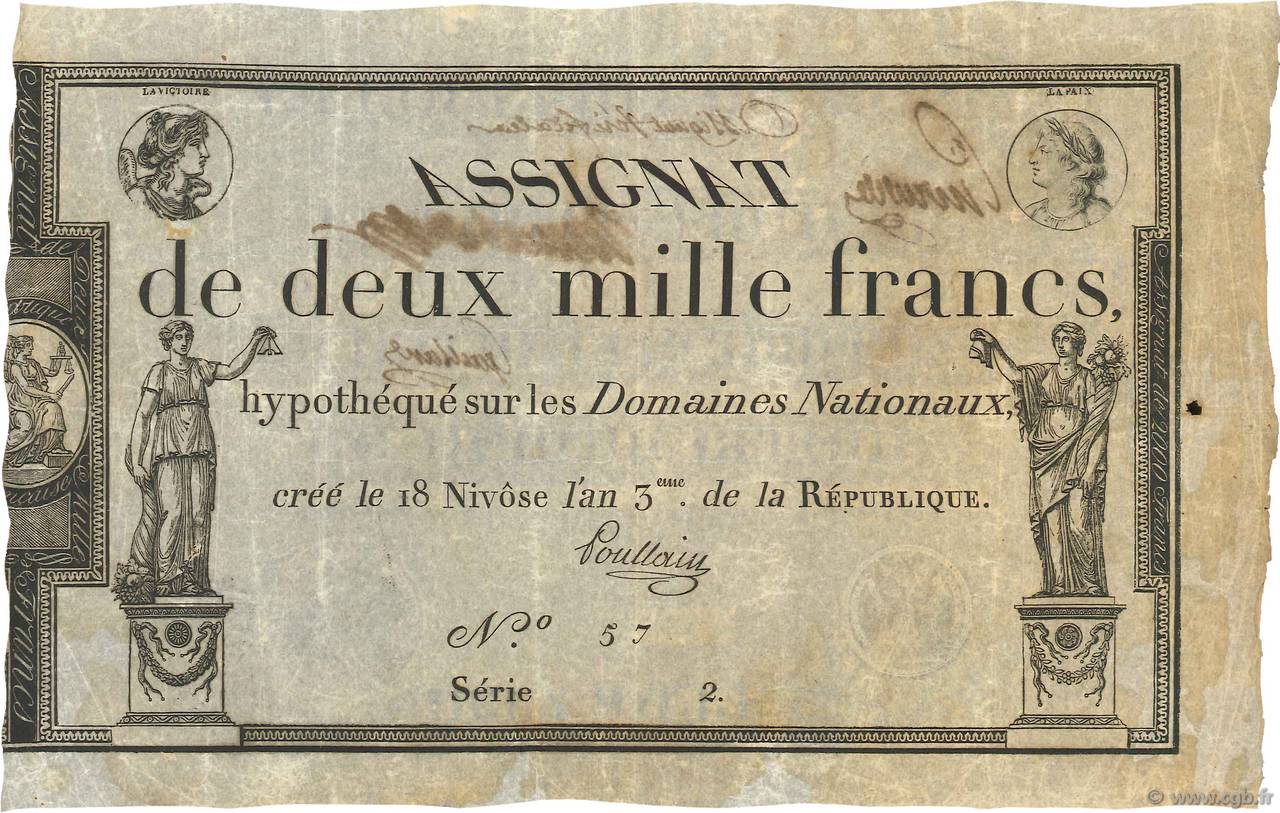 2000 Francs Vérificateur FRANCE  1795 Ass.51b VF