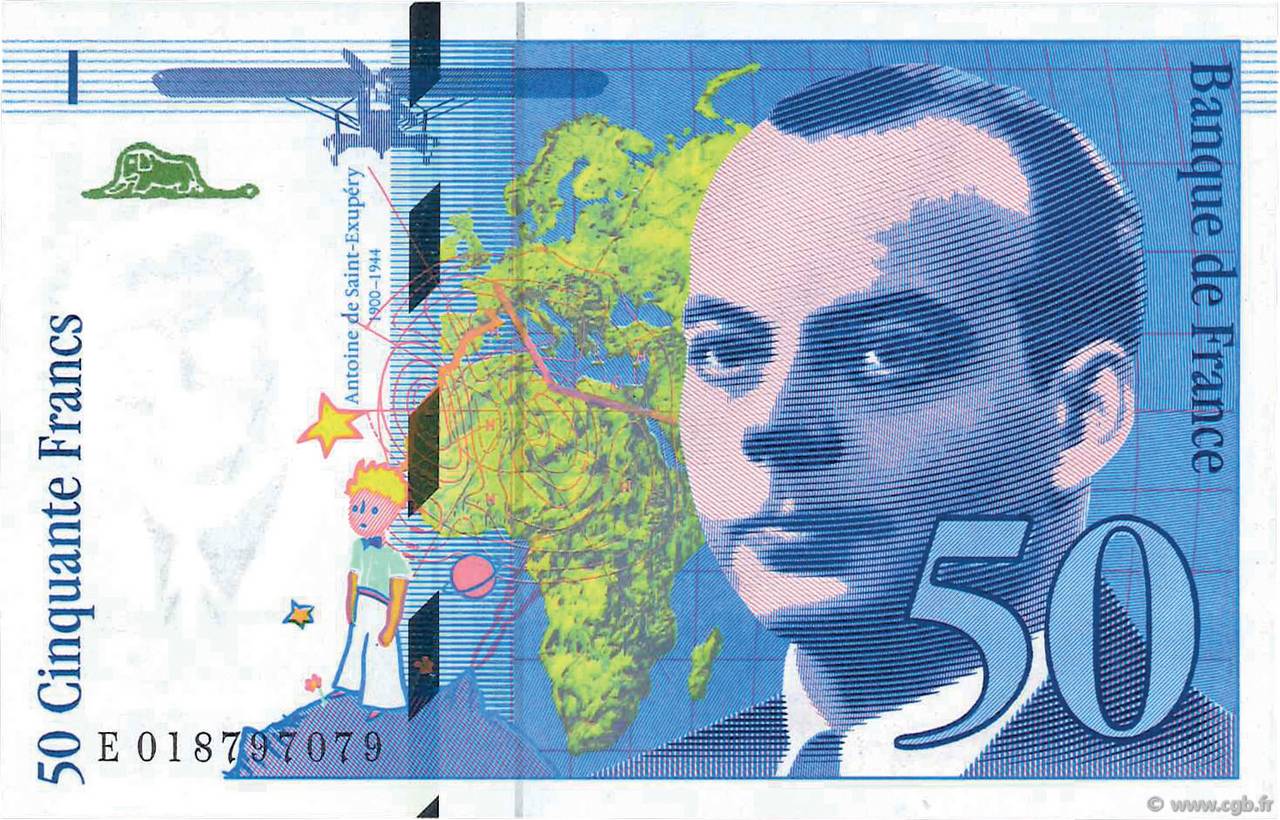50 Francs SAINT-EXUPÉRY Modifié FRANCE  1994 F.73.01c NEUF