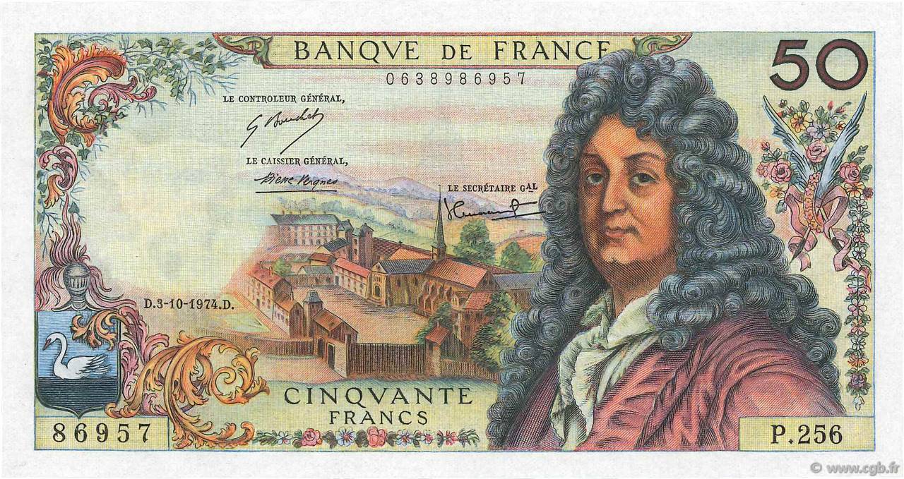 50 Francs RACINE FRANCIA  1974 F.64.28 SC