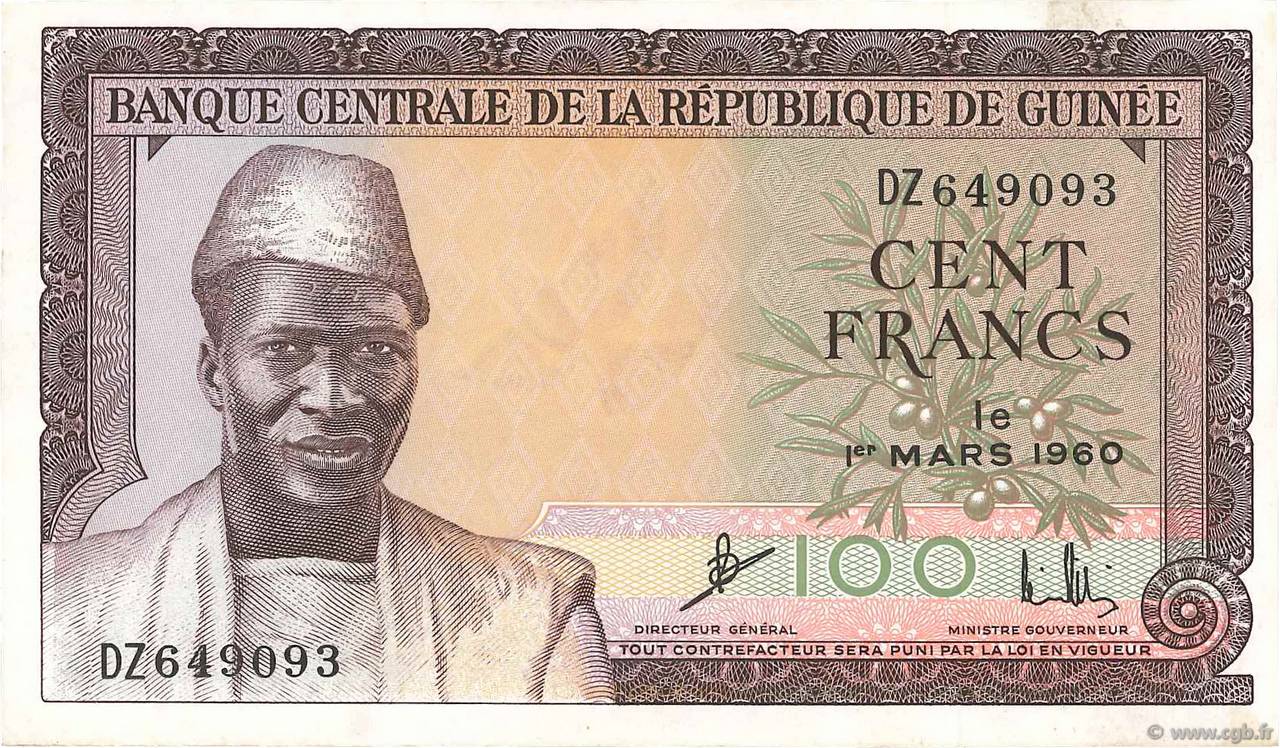 100 Francs GUINEA  1960 P.13a EBC+