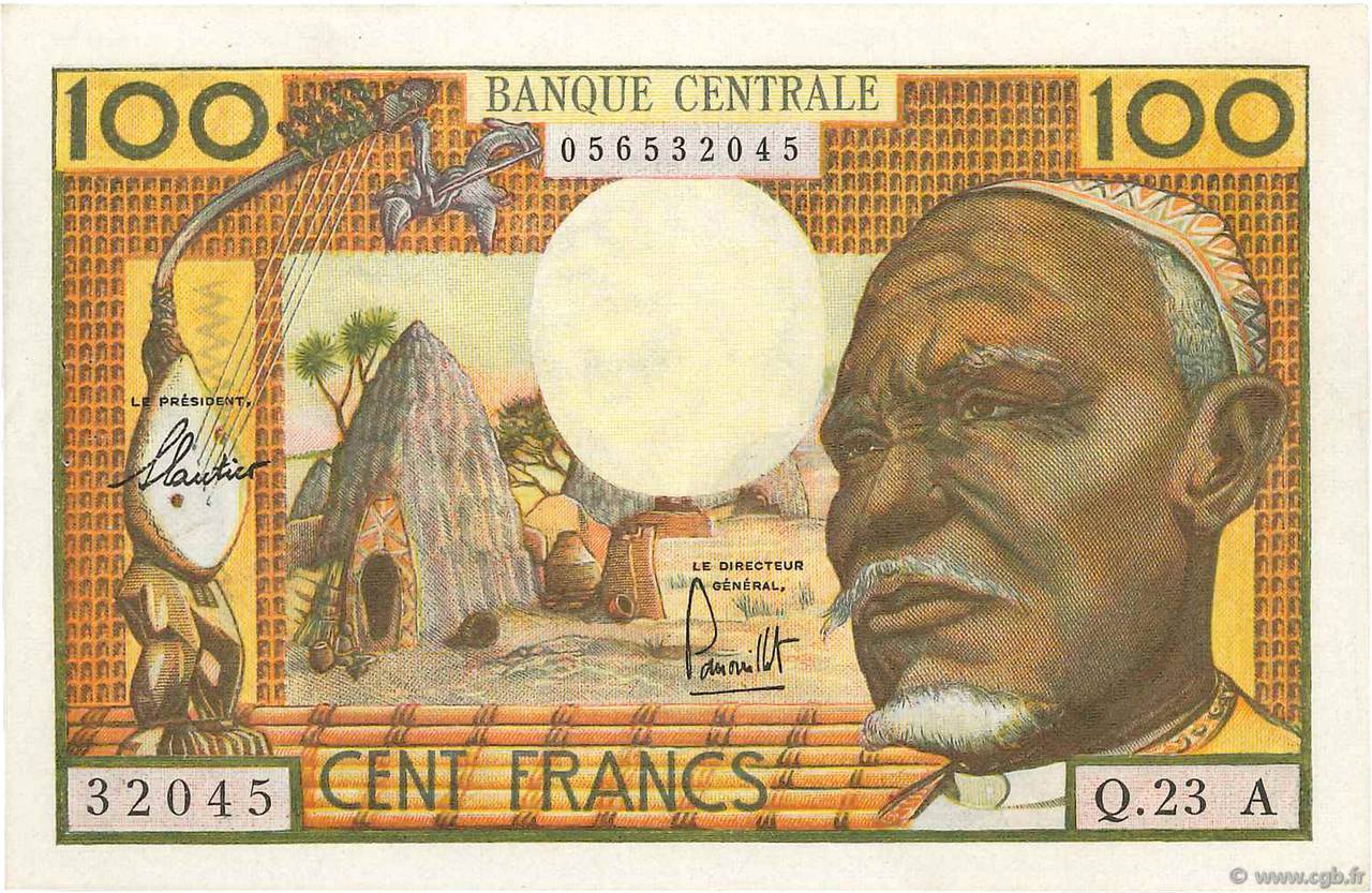 100 Francs EQUATORIAL AFRICAN STATES (FRENCH)  1963 P.03a XF