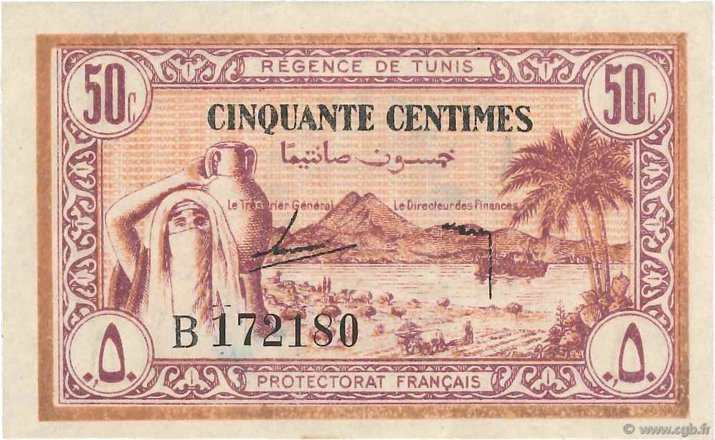 50 Centimes TúNEZ  1943 P.54 SC+