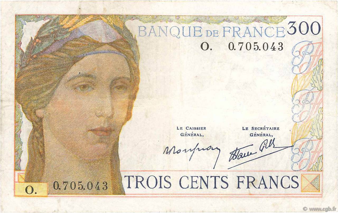 300 Francs FRANCE  1939 F.29.03 TB