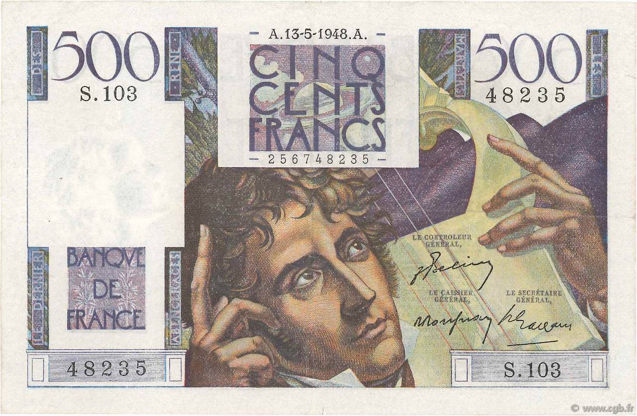 500 Francs CHATEAUBRIAND FRANCE  1948 F.34.08 TTB