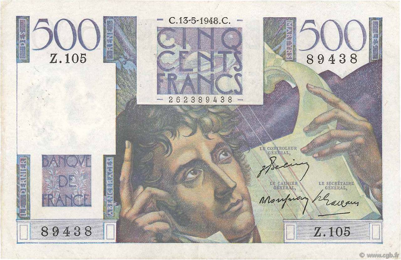 500 Francs CHATEAUBRIAND FRANKREICH  1948 F.34.08 SS