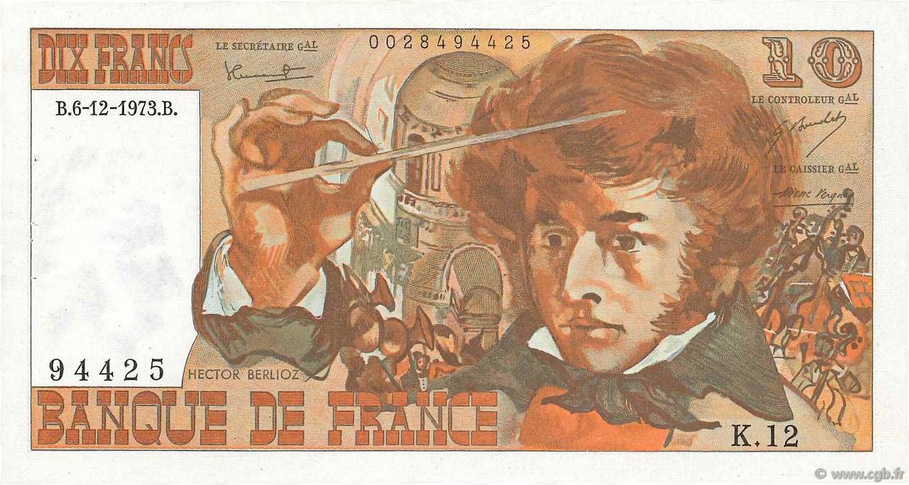 10 Francs BERLIOZ FRANCIA  1973 F.63.02 SPL+