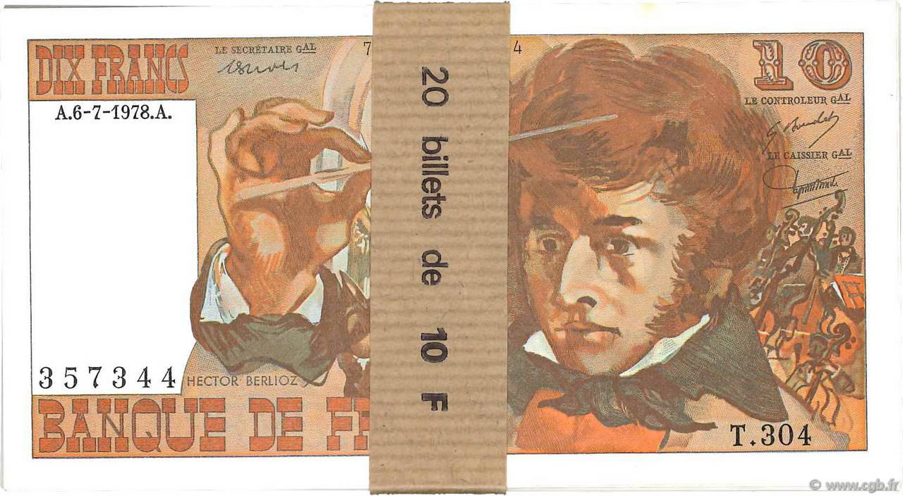 10 Francs BERLIOZ Consécutifs FRANCIA  1969 F.63.24 q.FDC