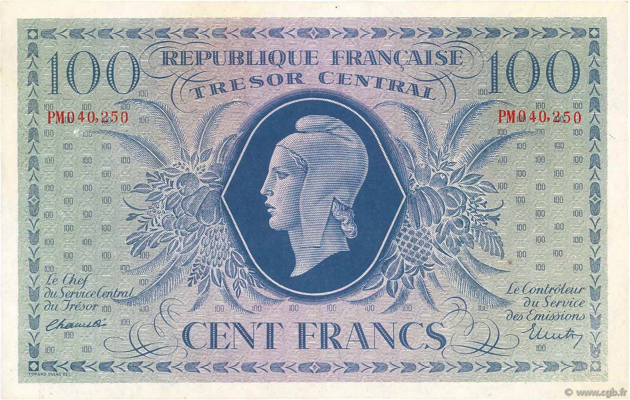 100 Francs MARIANNE FRANCE  1943 VF.06.01f SUP