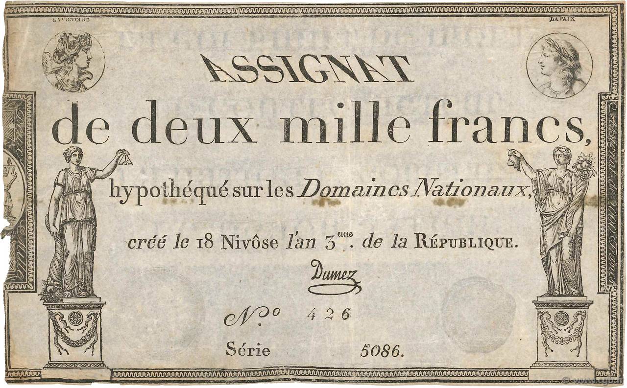 2000 Francs FRANCIA  1795 Ass.51a BC+
