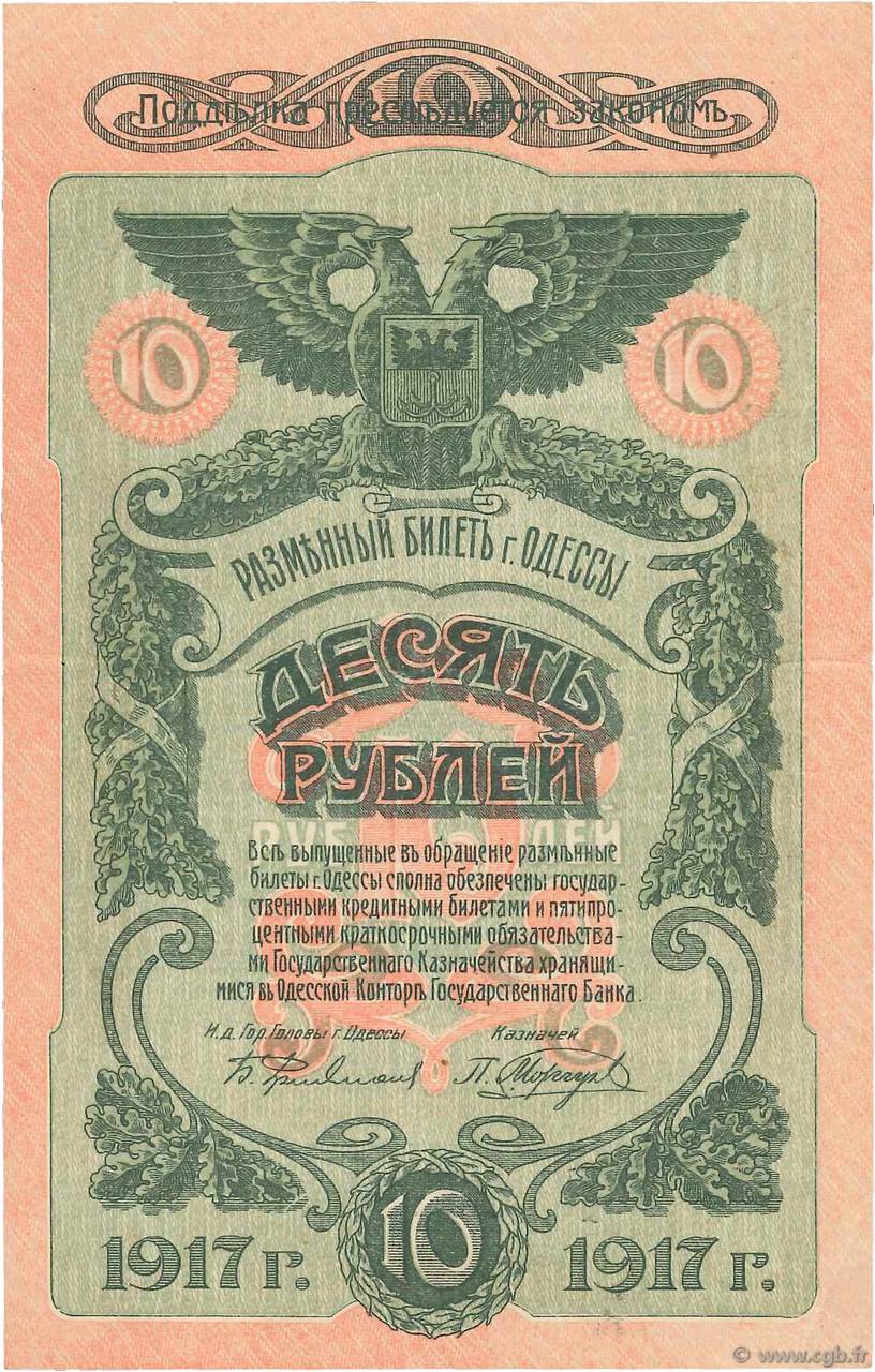 10 Roubles RUSIA Odessa 1917 PS.0336 MBC+