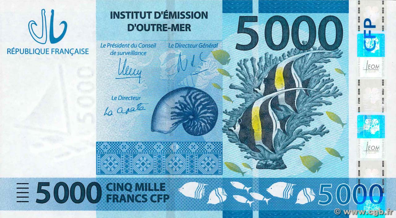5000 Francs CFP FRENCH PACIFIC TERRITORIES  2014 P.07 UNC