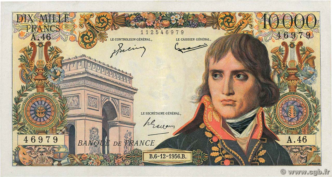 10000 Francs BONAPARTE FRANCIA  1956 F.51.06 EBC+