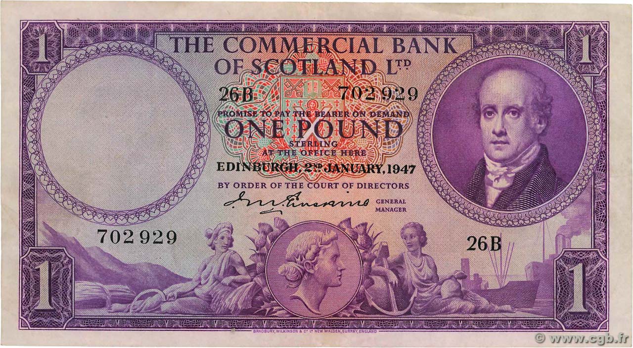 1 Pound SCOTLAND  1947 PS.332 VF