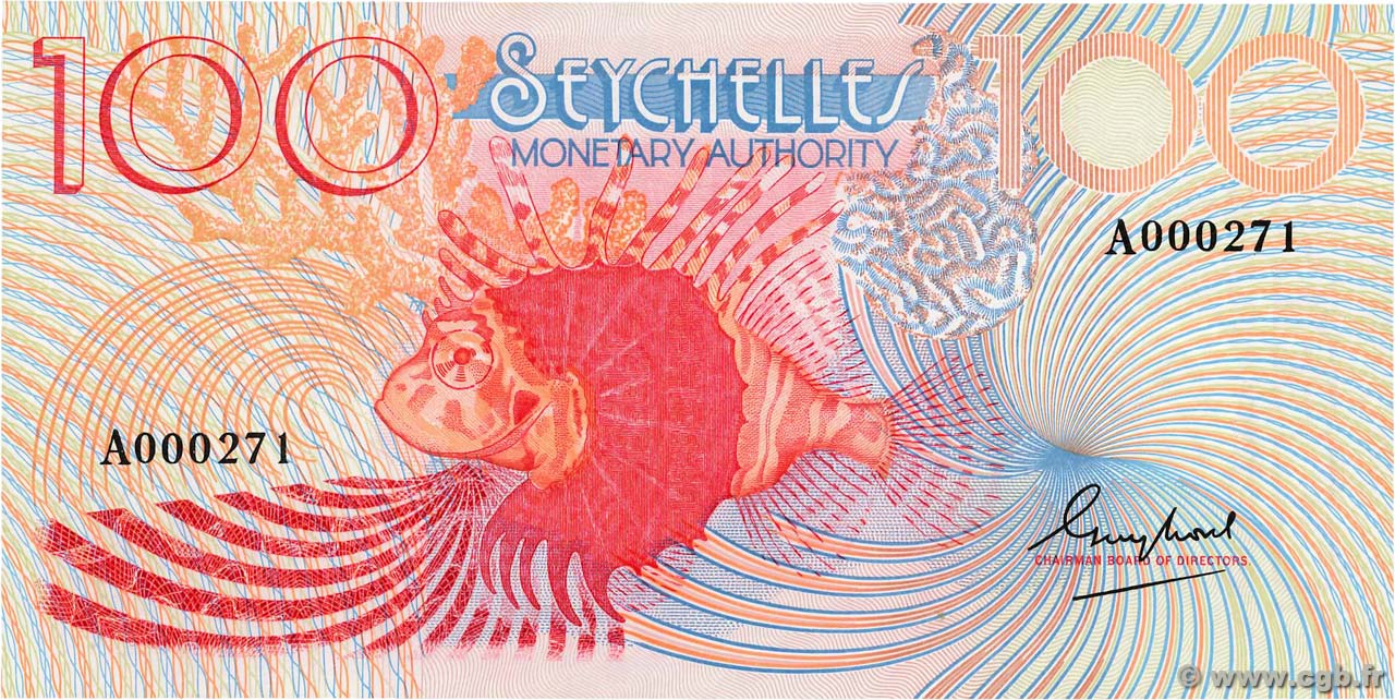 100 Rupees Petit numéro SEYCHELLEN  1979 P.26a ST