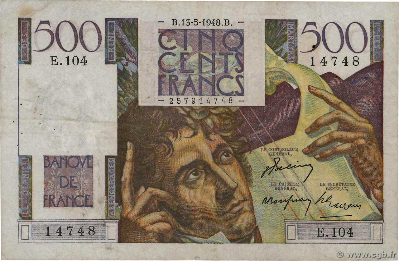 500 Francs CHATEAUBRIAND FRANCIA  1948 F.34.08 MBC