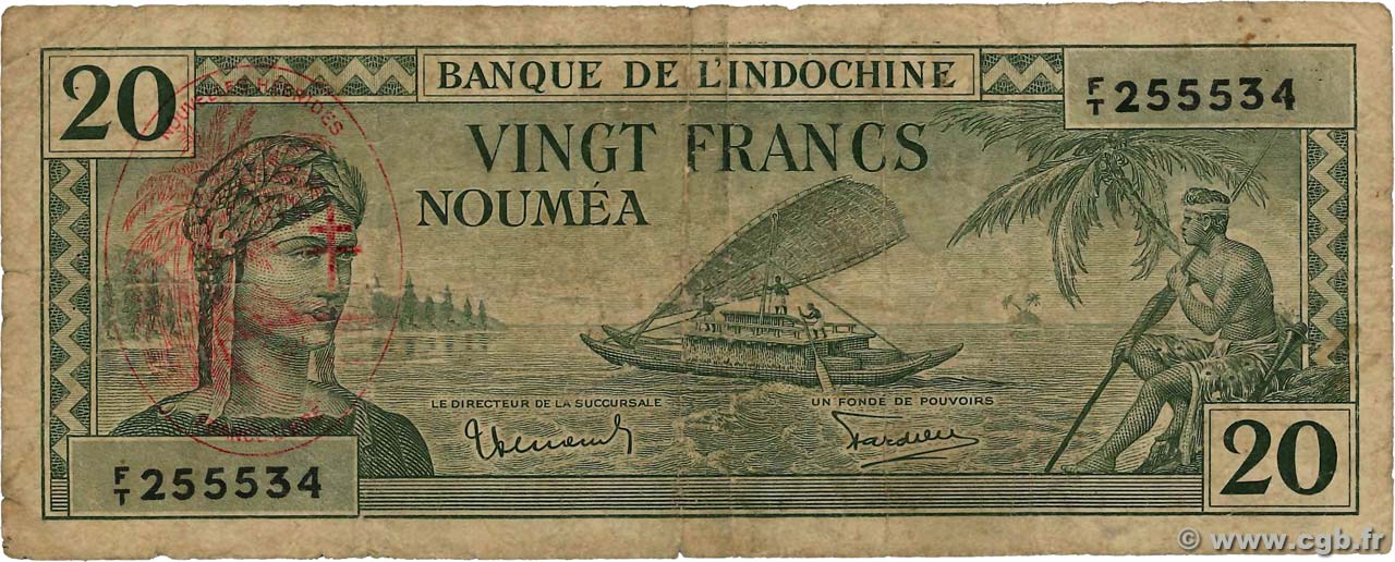 20 Francs NOUVELLES HÉBRIDES  1945 P.07 B