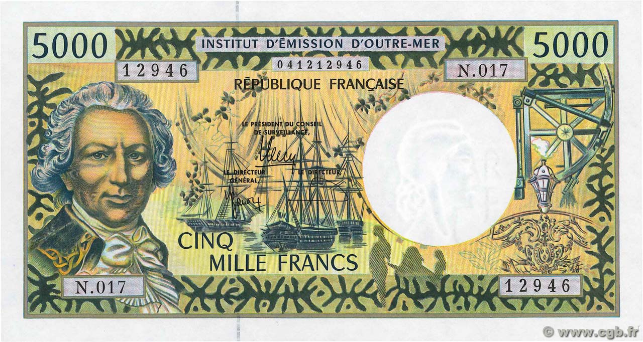 5000 Francs FRENCH PACIFIC TERRITORIES  2010 P.03i SC+