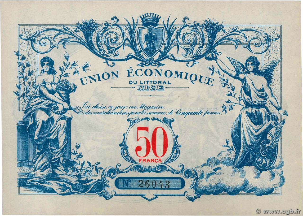 50 Francs FRANCE régionalisme et divers Nice 1930  NEUF