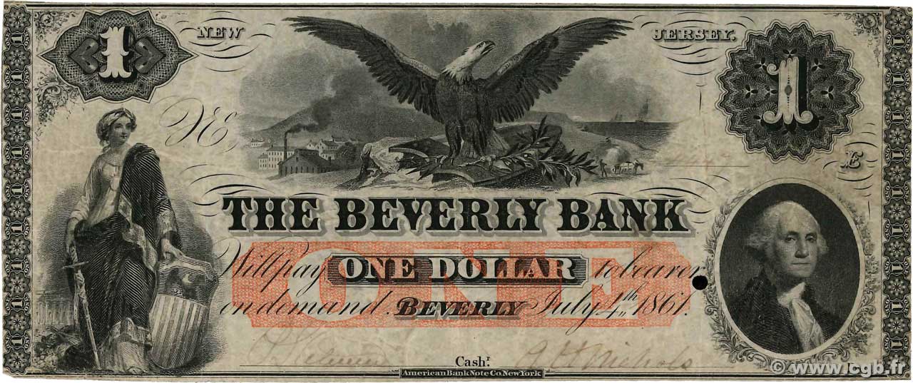 1 Dollar ÉTATS-UNIS D AMÉRIQUE Beverly 1861  TTB
