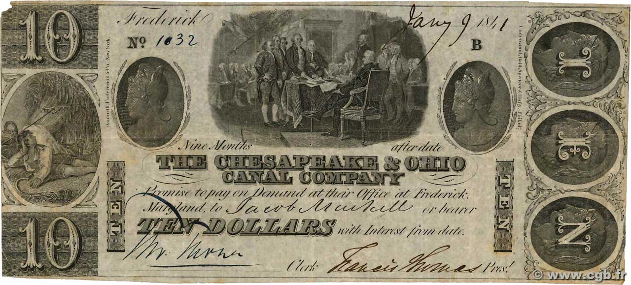 10 Dollars ÉTATS-UNIS D AMÉRIQUE Frederick 1841  TB