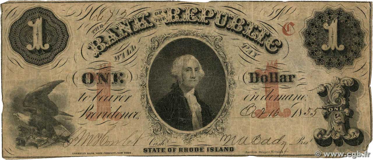 1 Dollar ÉTATS-UNIS D AMÉRIQUE  1855  TB