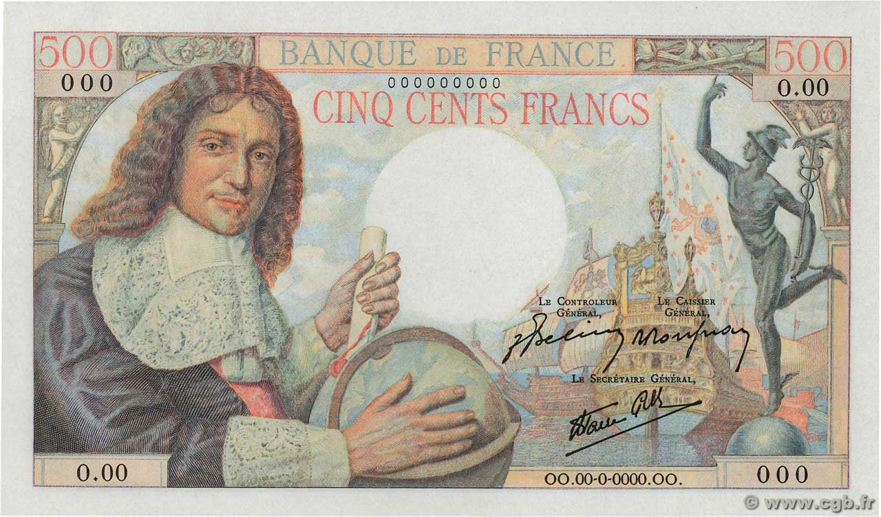 billets du tresor trésor. emissions pour la corse. billet. 500 francs  algérié surchargé 23.10.1943