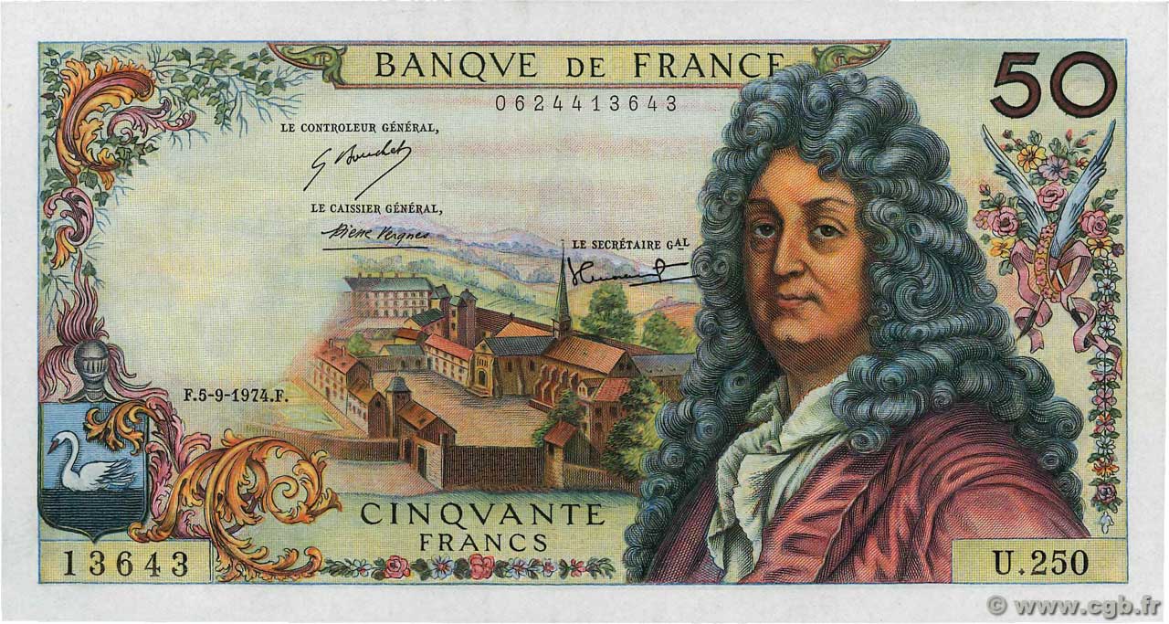 50 Francs RACINE FRANCE  1974 F.64.27 UNC-
