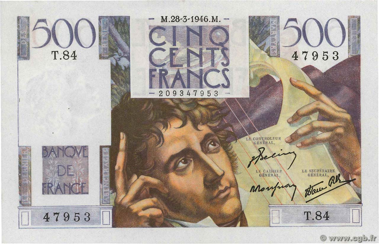 500 Francs CHATEAUBRIAND FRANCIA  1946 F.34.05 EBC+