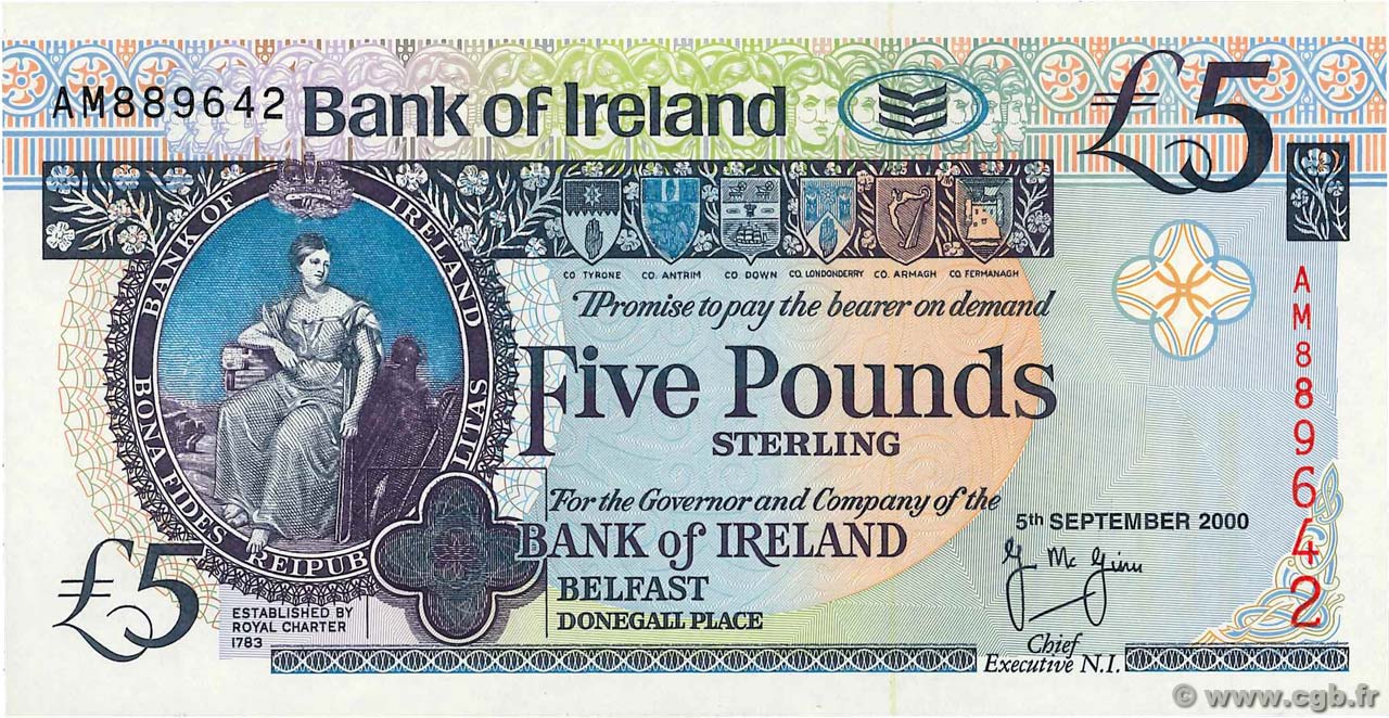 5 Pounds NORTHERN IRELAND  2000 P.074c UNC