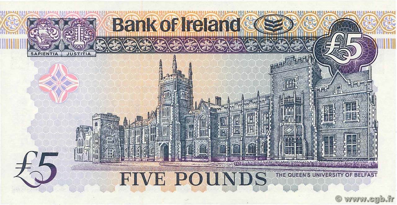 5 Pounds IRLANDE DU NORD 2000 P.074c b94_4330 Billets
